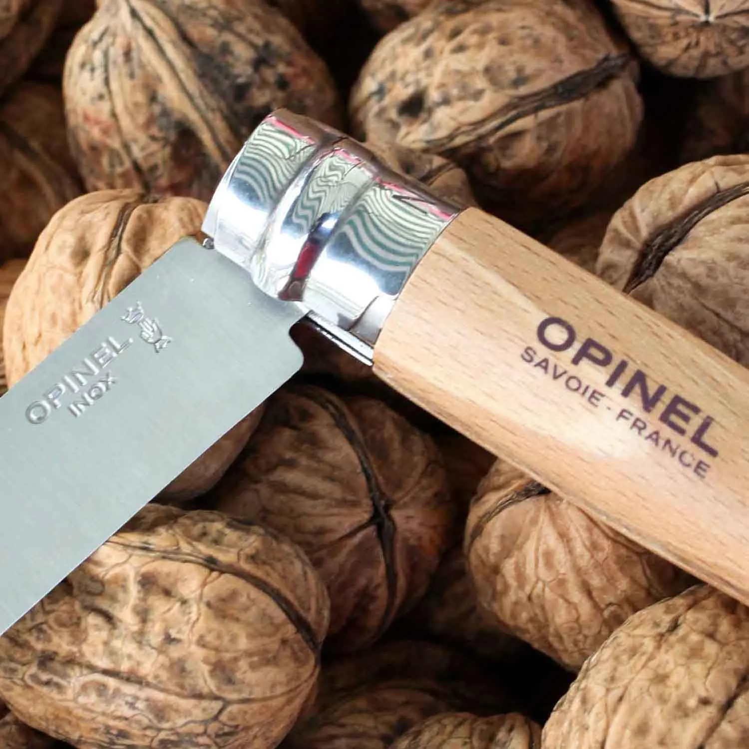 Opinel No.10 Stainless Steel Folding Knife with Beechwood Handle