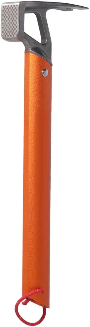 Orange Aluminum Tent Hammer - 12" Portable, Multi-Functional with Tent Stake Remover, Lightweight for Backpacking, Hiking