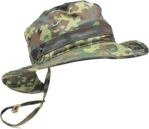 Original German Army Boonie Hat Flecktarn & Desert Camouflage Camping Hunting Outdoor Summer Cap