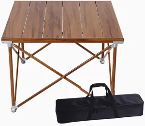 Outdoor Aluminum Adjustable Lift Table Lightweight and Durable Picnic Table Camping Folding Table Beach Table Patio Table Suitable for Outdoor Camping Picnic BBQ
