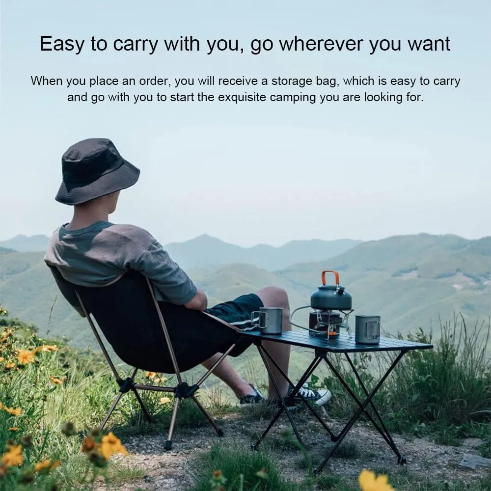 Outdoor and Chair Set, Ultra-Light Aluminum Alloy Camping Gear, Egg Roll Table, Stool Included,Suit,B