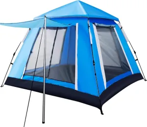 Outdoor Camping & Backpacking Tent, Foldable Festival Tent, Pop Up Tent for 3-4 Person, for Family, Festival, Hiking, Backpacking & Mountaineering, Easy Set Up, 215 * 215 * 165cm