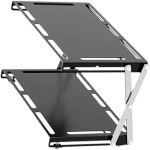 Outdoor Camping Folding Storage Rack Organizer Lightweight Cookware Shelf for Travel BBQ Hiking Picnic- Double Layers