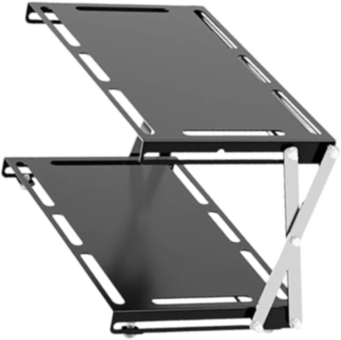 Outdoor Camping Folding Storage Rack Organizer Lightweight Cookware Shelf for Travel BBQ Hiking Picnic- Double Layers