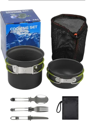 Outdoor Camping Set Pot, Boiling Water Pot, Pot Equipment, Camping and Camping Supplies, Portable cookware, Kitchen Utensils, Tableware Set