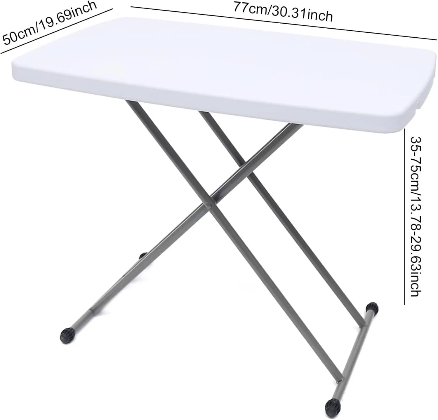 Outdoor Camping Table Adjustable Folding Laptop Table TV Portable Desk Writing Computer Desk for Home Office Camping Furniture(White)