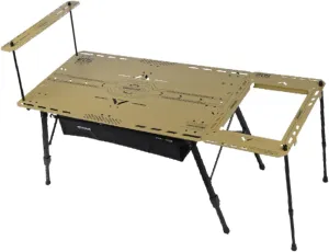 Outdoor Camping Table Foldable Adjustable Height Portable Aluminum Alloy Multipurpose Patio Table Wide Desktop for RV Yard
