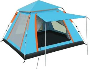 Outdoor Camping Tent Durable Waterproof,Family Large Tents 4 Person,Easy Setup Tent Sun Shade Protection Sun Shelter (Green a) (Blue B)