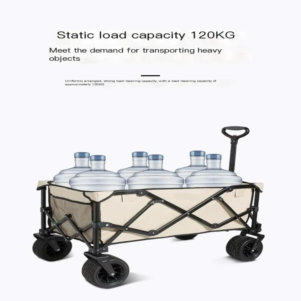 Outdoor carts with Wheels Shanuoduoji Outdoor Camper Fully Folding Camping Trailer Self-Driving Spring Outing Hand-Drawn Cart Picnic Camper Outdoor Cart(B)