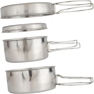 Outdoor Cooking Pot Stackable Set Portable Camping Cookware Boys and Girls Supplies 2-3 Person Camping Pots Pans
