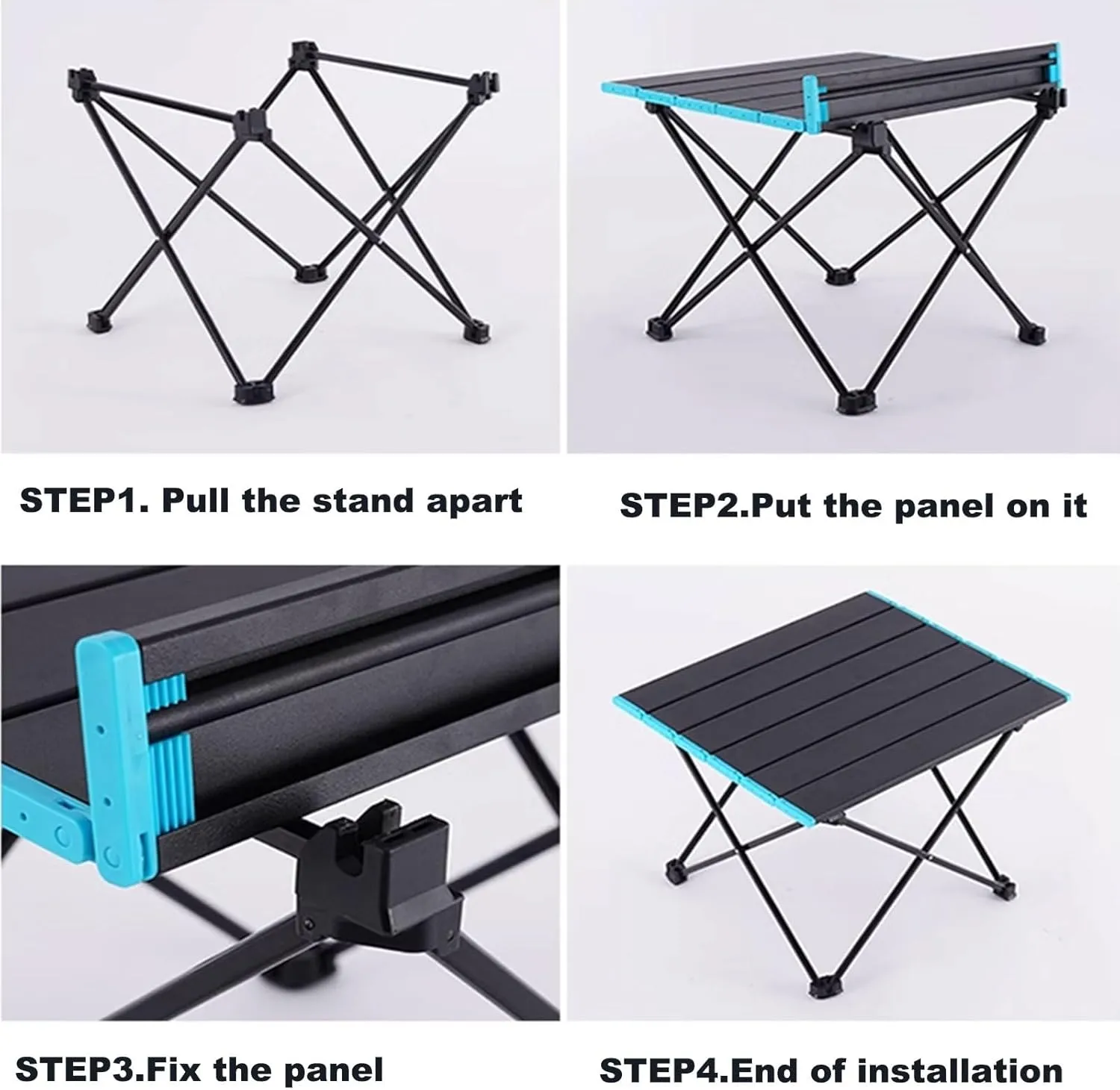Outdoor Folding Table Aluminum Alloy Folding Table, Lightweight Portable Folding Table with Pocket, Organizer and Light Stand for Picnic Camping(Red,40.7x35x31.5cm)