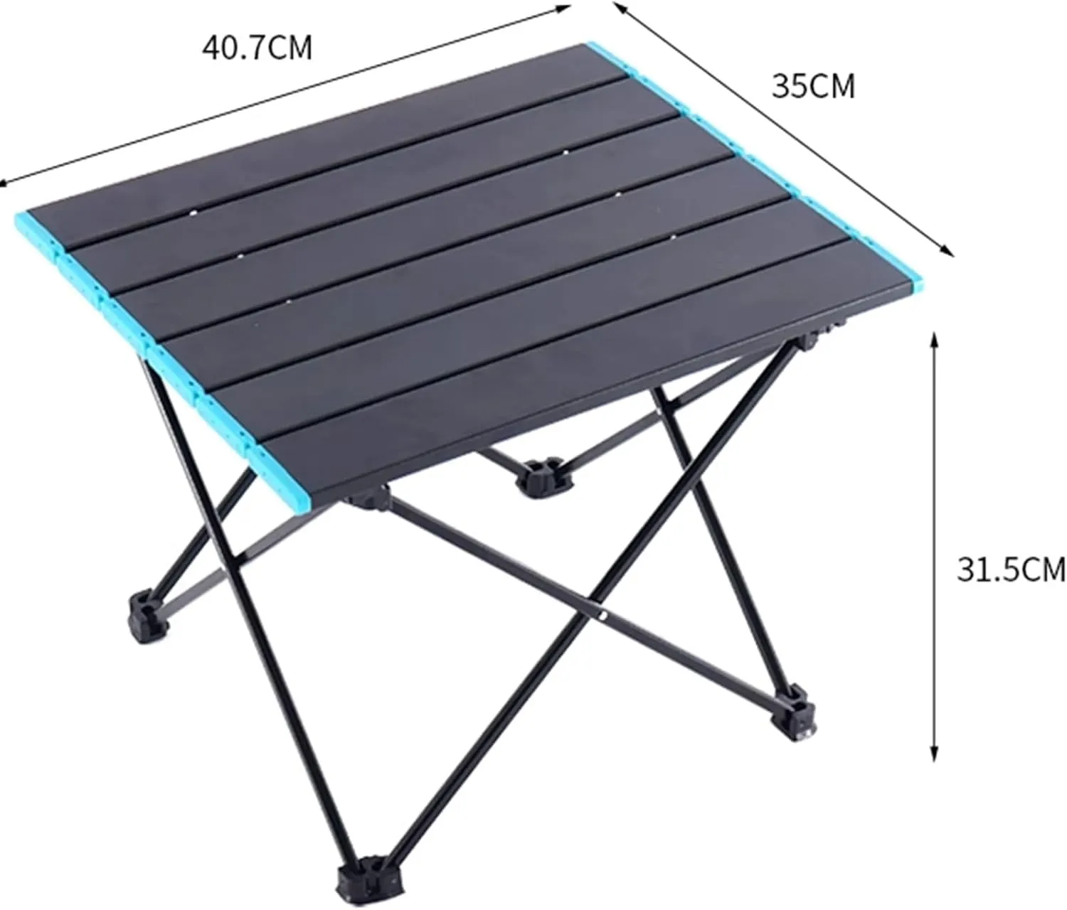 Outdoor Folding Table Aluminum Alloy Folding Table, Lightweight Portable Folding Table with Pocket, Organizer and Light Stand for Picnic Camping(Red,40.7x35x31.5cm)
