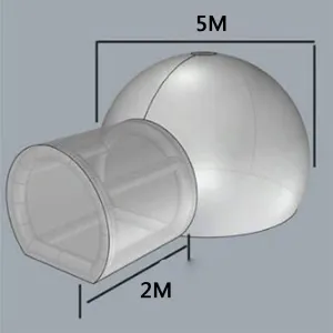 Outdoor Inflatable Bubble Tent Inflatable House Inflatable Dome Tent Full Body Transparent Watching The Starry Sky with Channel Suitable for Camping, Hiking,3~5 People