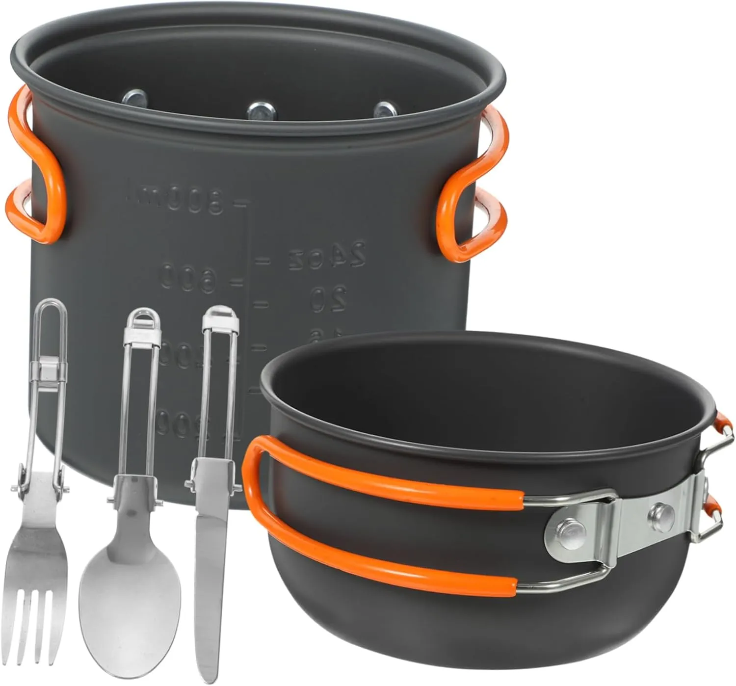 Outdoor Picnic Cookware 1 Set Camping Pot Set Lightweight Aluminum Cookware Hiking Supplies Kit