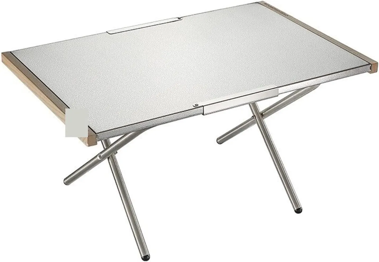 Outdoor Portable Large Steel Folding Table with Bamboo Top, Adjustable Legs for Camping & BBQ