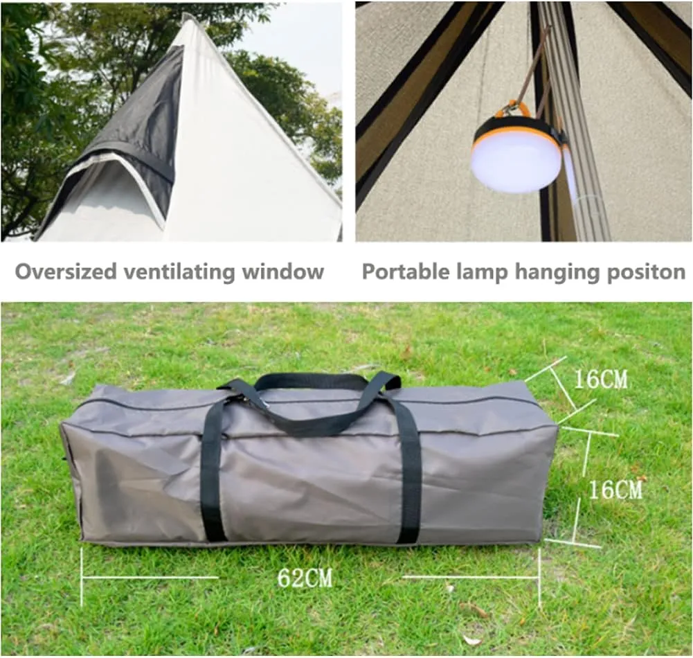 Outdoor Waterproof 4 Personen Yurt Bell Tent Family Teepee Tent Double Layers Indian Tipi Tent Suitable for Truck Camping Hiking Holidays