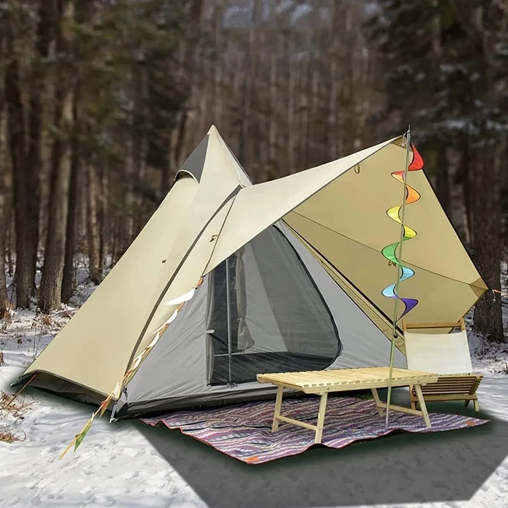 Outdoor Waterproof 4 Personen Yurt Bell Tent Family Teepee Tent Double Layers Indian Tipi Tent Suitable for Truck Camping Hiking Holidays
