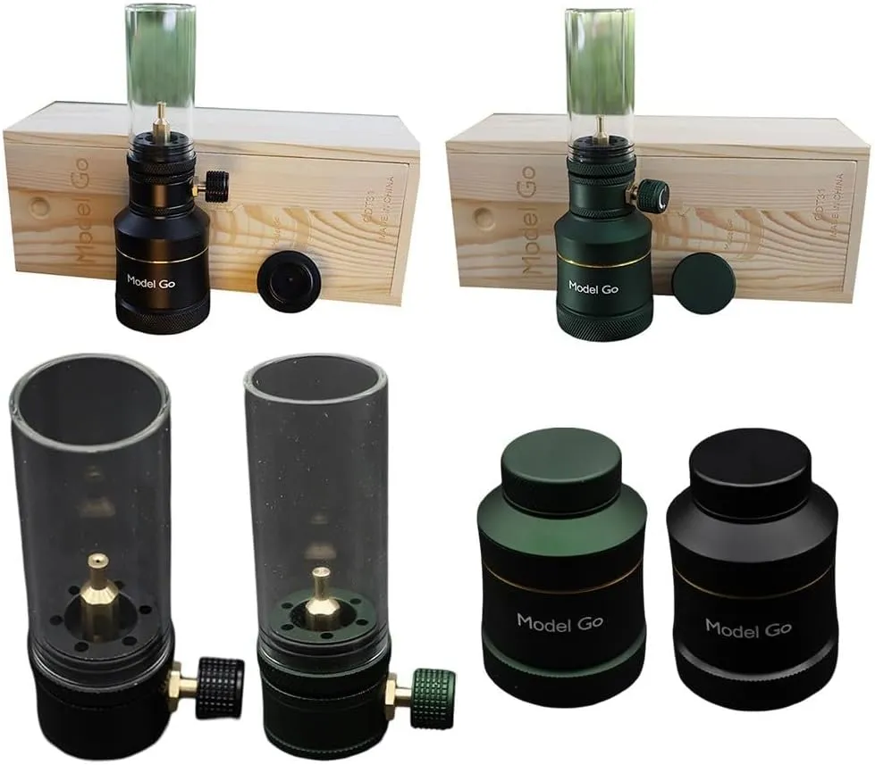 Outdoor Windproof Gas Candle Lantern Tent Light For Backpacking Hiking Fishing, Green
