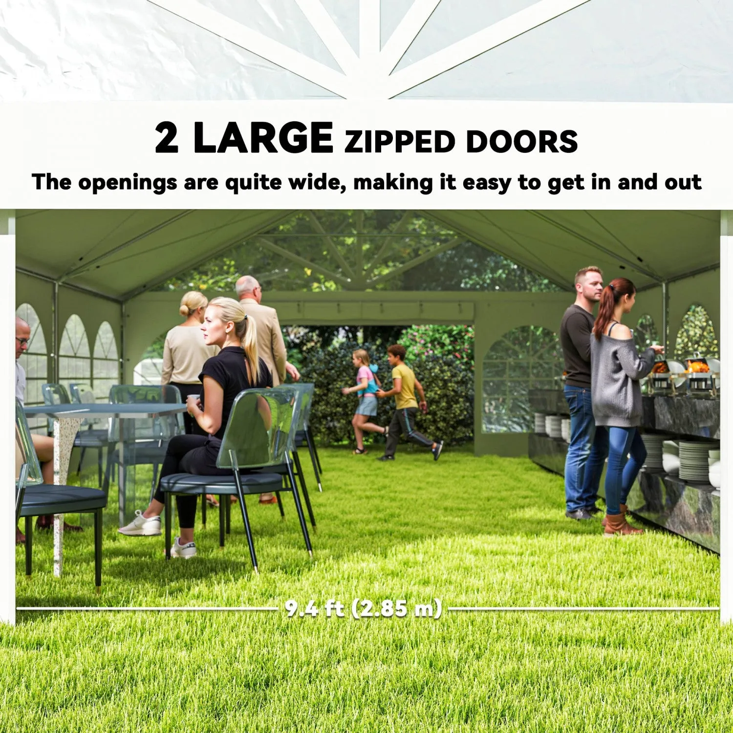 Outsunny 20' X 30' Heavy Duty Party Tent Outdoor Canopy With Carry Bags
