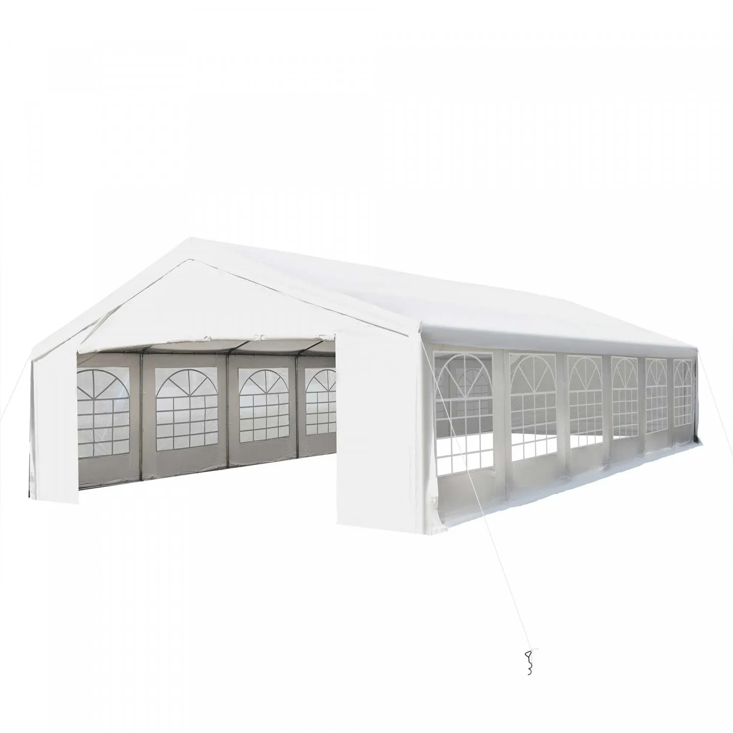 Outsunny 40' X 20' Large Outdoor Party Event Tent Patio Gazebo Canopy With Removable Sidewall, White|Outsunny 40 'x 20 'grande Tente Exterieure Pour Evenement De Fete Patio Gazebo Auvent Avec Paroi Amo