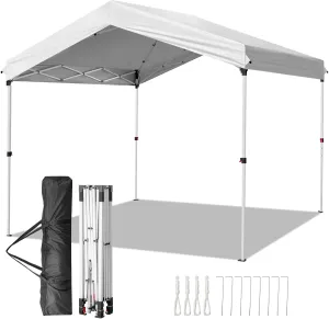 Outvita 10x10ft Instant Pop-Up Outdoor Canopy Tent, Portable Commercial Party with One Button Push Center Lock for Wedding, Birthday & BBQ Event Shelter with Convenient Carry Bag