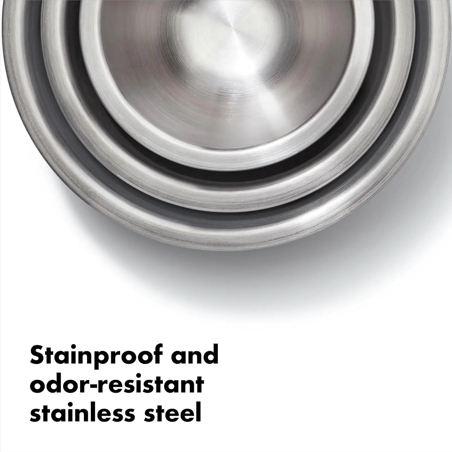 OXO Good Grips 3-Piece Stainless Steel Mixing Bowl Set - Blue/Gray, 4.7L, Multi Size