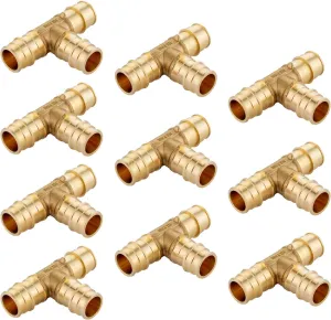 (Pack of 10) EFIELD Pex A Expansion Fitting 1/2"x 1/2"x 1/2" Tee ONLY For Pex-A Tubing Connection, ASTM F1960