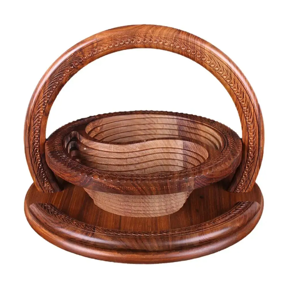 Pakistani Wood Foldable Fruit Basket
