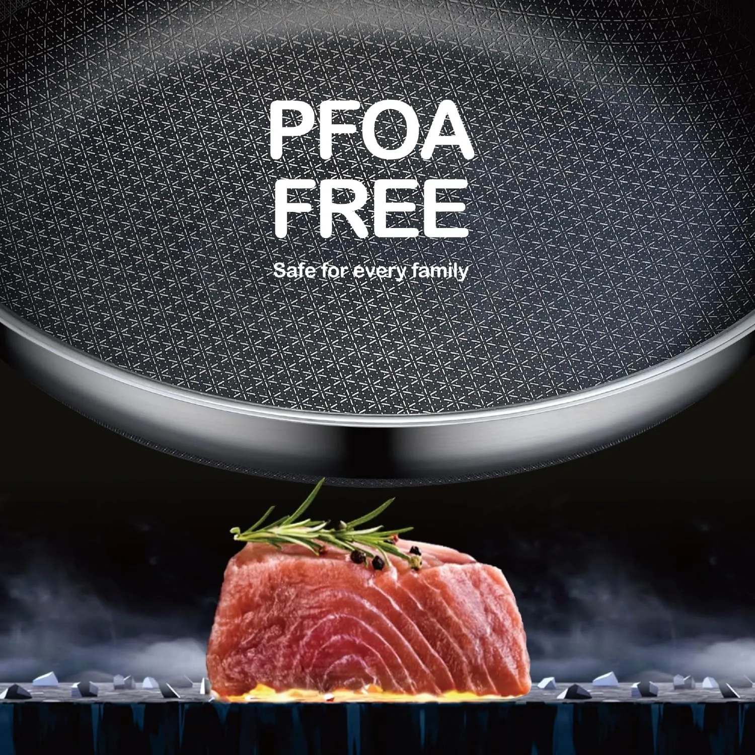 Pans Set Nonstick,Hybrid Non Stick Frying Pans Set with Lid (8 10 12inch),Pan for cooking,PFOA Free Induction Cookware Sets,non stick Stainless Steel Skillets,Dishwasher and Oven Safe Kitchen set