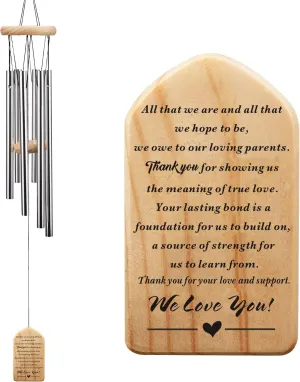 Parents Wedding Gift from Bride & Groom, Parent of Bride Thank You Wedding Wind Chime- All That We are and All That We Hope to be, We Owe to Our Loving Parents, Wedding Keepsake for Mom & Dad