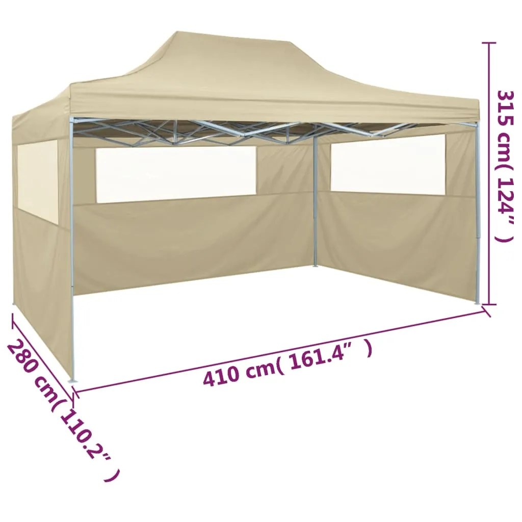 Party Tent Outdoor Canopy Folding Patio Gazebo with 3 Sidewalls Steel