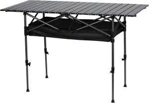 Patio Dining Table Adjustable Height Folding Table 47" Protable Camping Table Outdoor Roll-Up Picnic Tables with Largeg Storage Bag,Folding Desk with Carrying Bag for Picnic,Camping,BBQ,Back