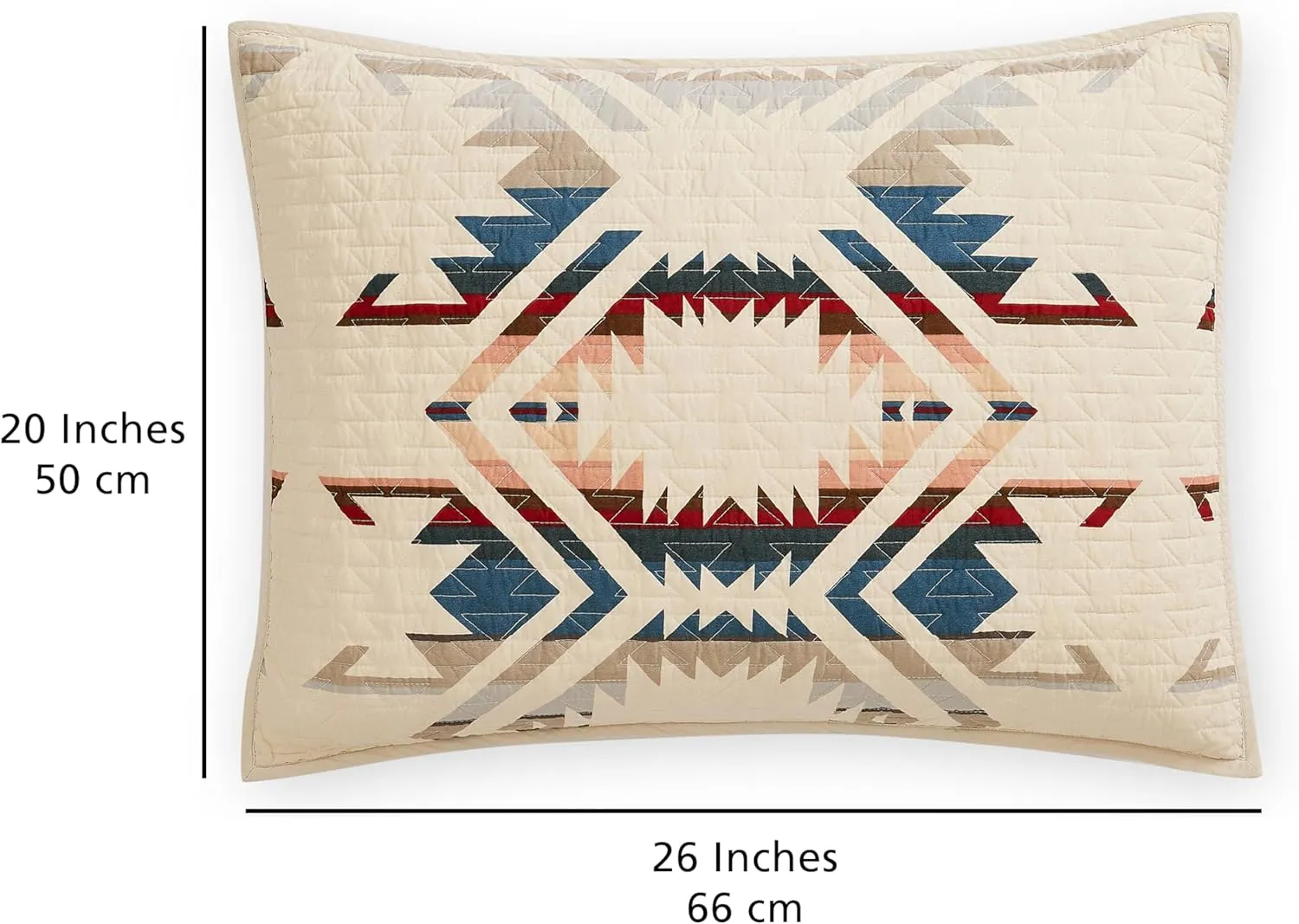Pendleton White Sands Full/Queen Quilt Bedding Set with 2 Shams Premium Cotton Lightweight Quilted Bedspread Coverlet for Bed Rustic Home Decor Machine Washable, 90-inch x 92-inch, Beige Diamond Print