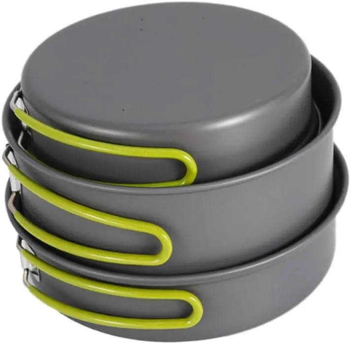 Picnic Fishing Cookware Camping Set 7-Piece Portable Nonstick Cooking Pan Kit for Outdoor Activities
