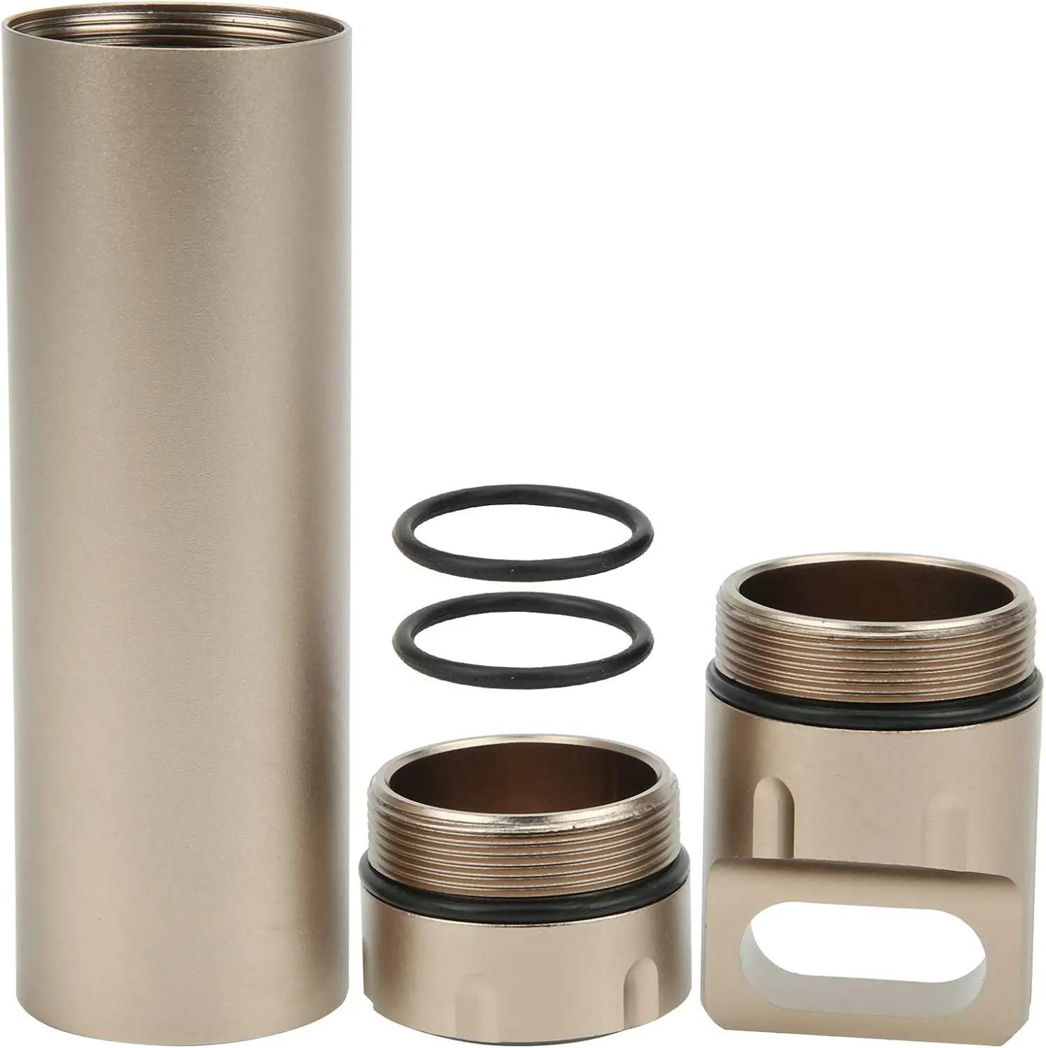 Pill Container , Pill Case Holder , Aluminum Alloy pillbox , watertight Drug Case , Outdoor Survival Storage Container Dry Bottle , Medicine Bottle for Outdoor Camping Travel(Silver)