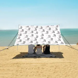 Pink Ribbons Cowgirl Boots Beach Canopy Tent Anti-UV & Wind Resistant, Camping Sun Shelter Easy Setup Portable,Outdoor Shade Tents with Sandbags,Sand Shovels,Ground Pegs & Stability Poles