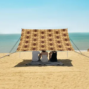 Pixel Spiders Pattern Beach Canopy Tent Anti-UV & Wind Resistant, Camping Sun Shelter Easy Setup Portable,Outdoor Shade Tents with Sandbags,Sand Shovels,Ground Pegs & Stability Poles
