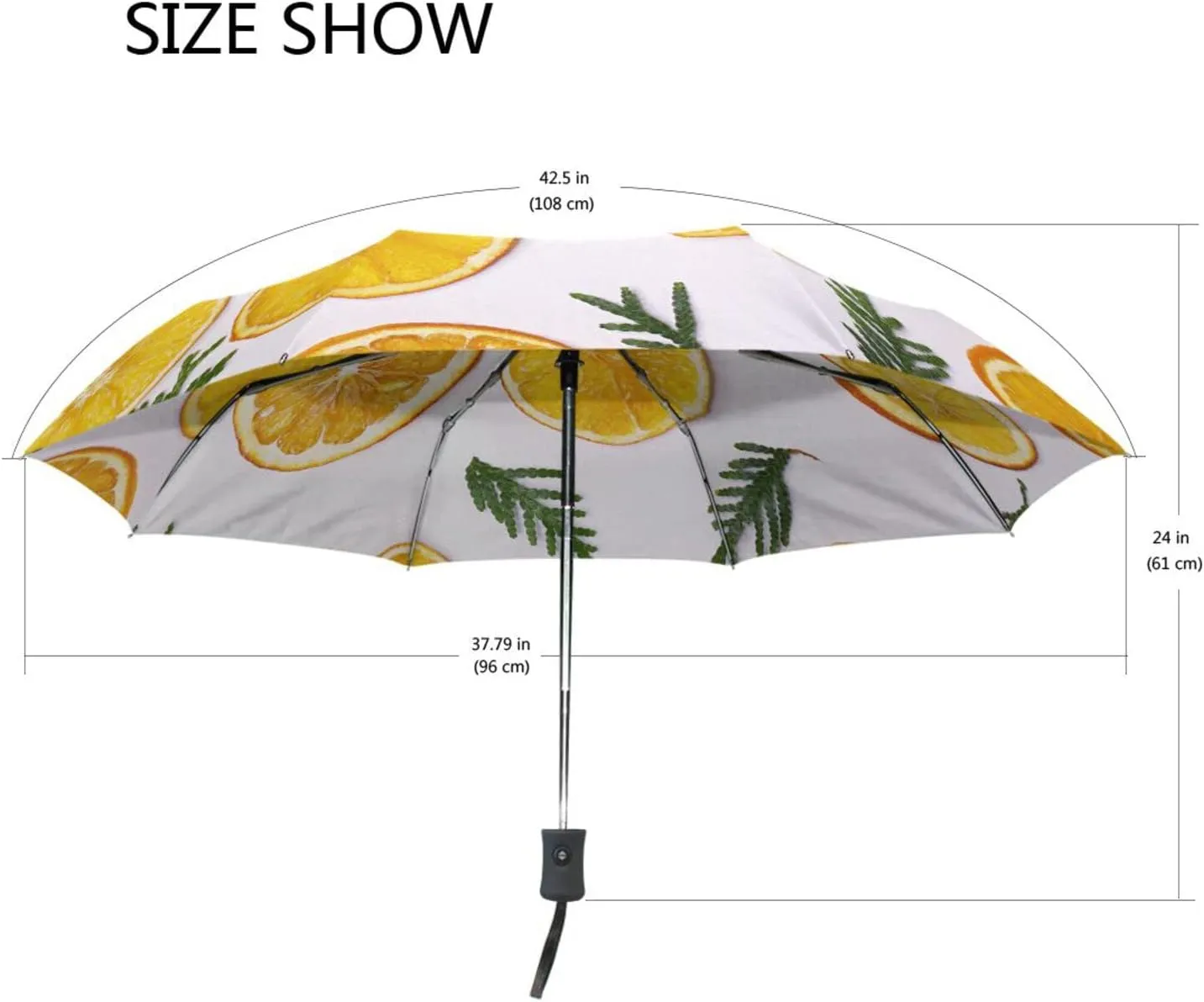 Poeticcity Automatic Folding Umbrella, Auto Open/Close 3 Folds Parasol, Compact Windproof Strong Umbrellas for Travel Sun & Rain