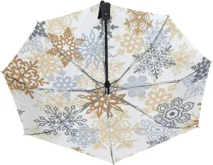 Poeticcity Automatic Folding UPF 50  Anti-UV Rain Umbrella, Auto Open/Close 3 Folds Sun Parasol Canopy Windproof Compact Travel Umbrella