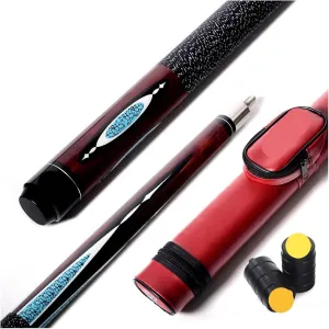 Pool cue 58 Inch 19oz 1/2 Maple Billiard Stick Cue Set 11.5mm/12.75mmTip Snooker(Date Red,12.75mm)