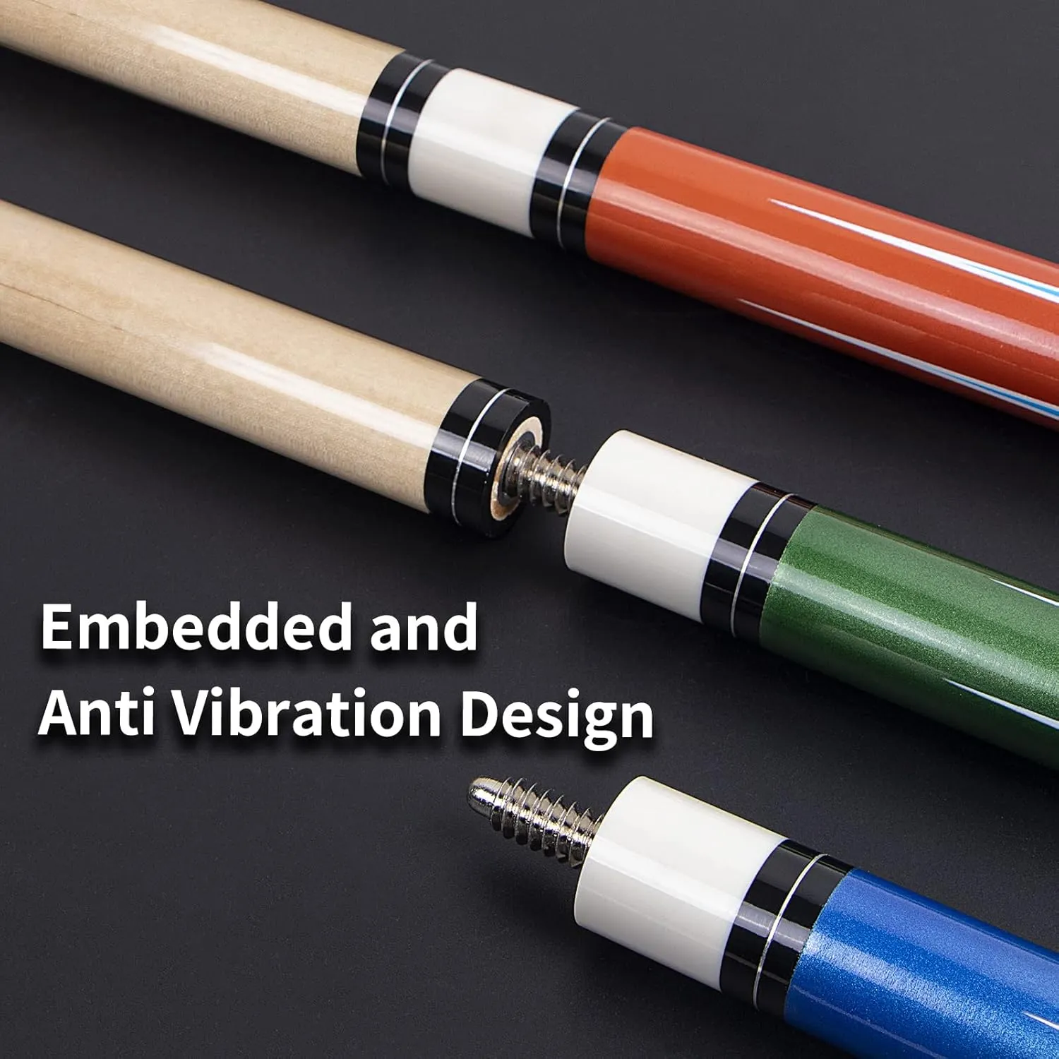 Pool Cues,58" Pool Cue Sticks Set Canadian Maple Wood Billiard Cues Stick for Professional Billiard Fans Players 18-21 oz