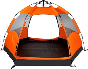 Pop Up 3Person Beach Tent - Easy Setup Portable Beach Shade Canopy Folding Sun Shelter with UPF 50  UV Protection Removable Skylight Family (Color : Orange, Size : 200 * 150 * 120cm)