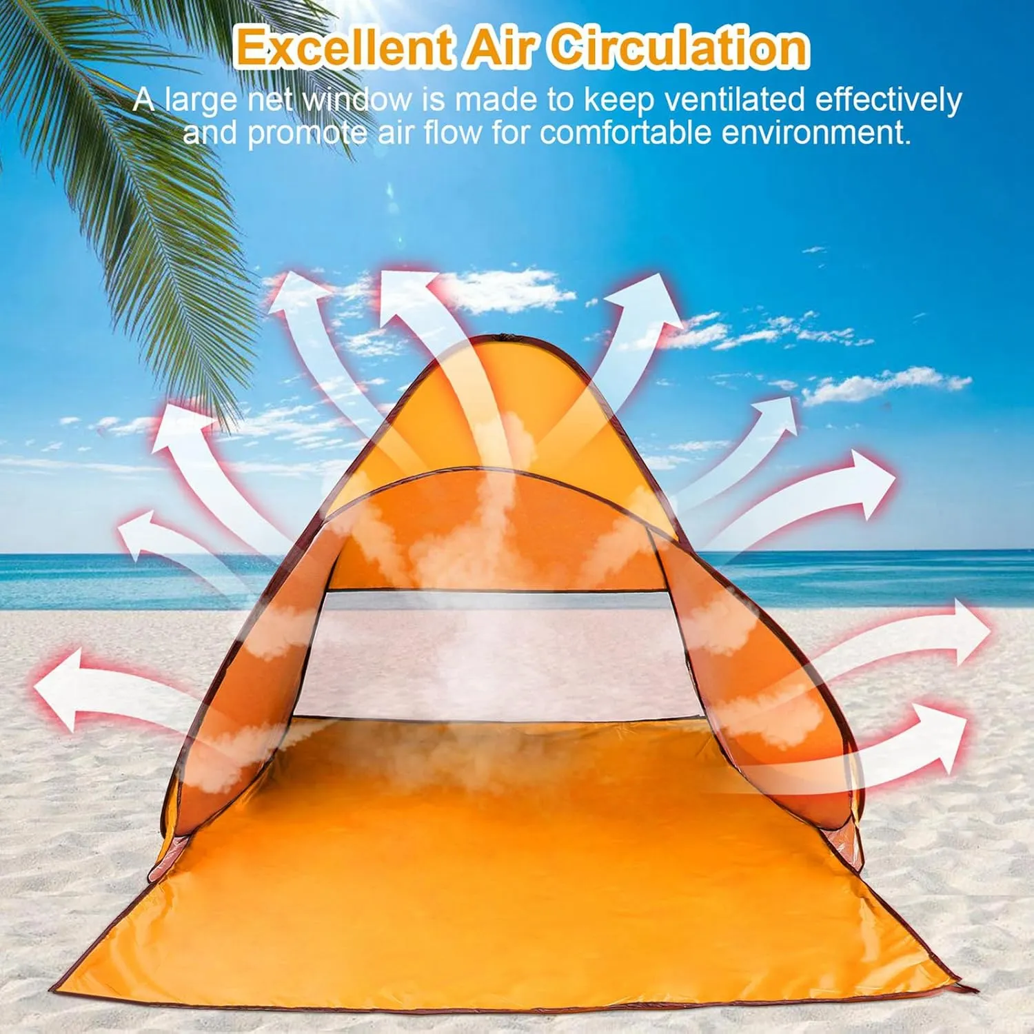 Pop Up Beach Tent for 2-3 Person, UPF50  Anti-UV Sun Shelter w/Storage Bag