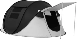 Pop Up Instant Camping Tent with Porch for 2-3 People, 3000mm Waterproof Black