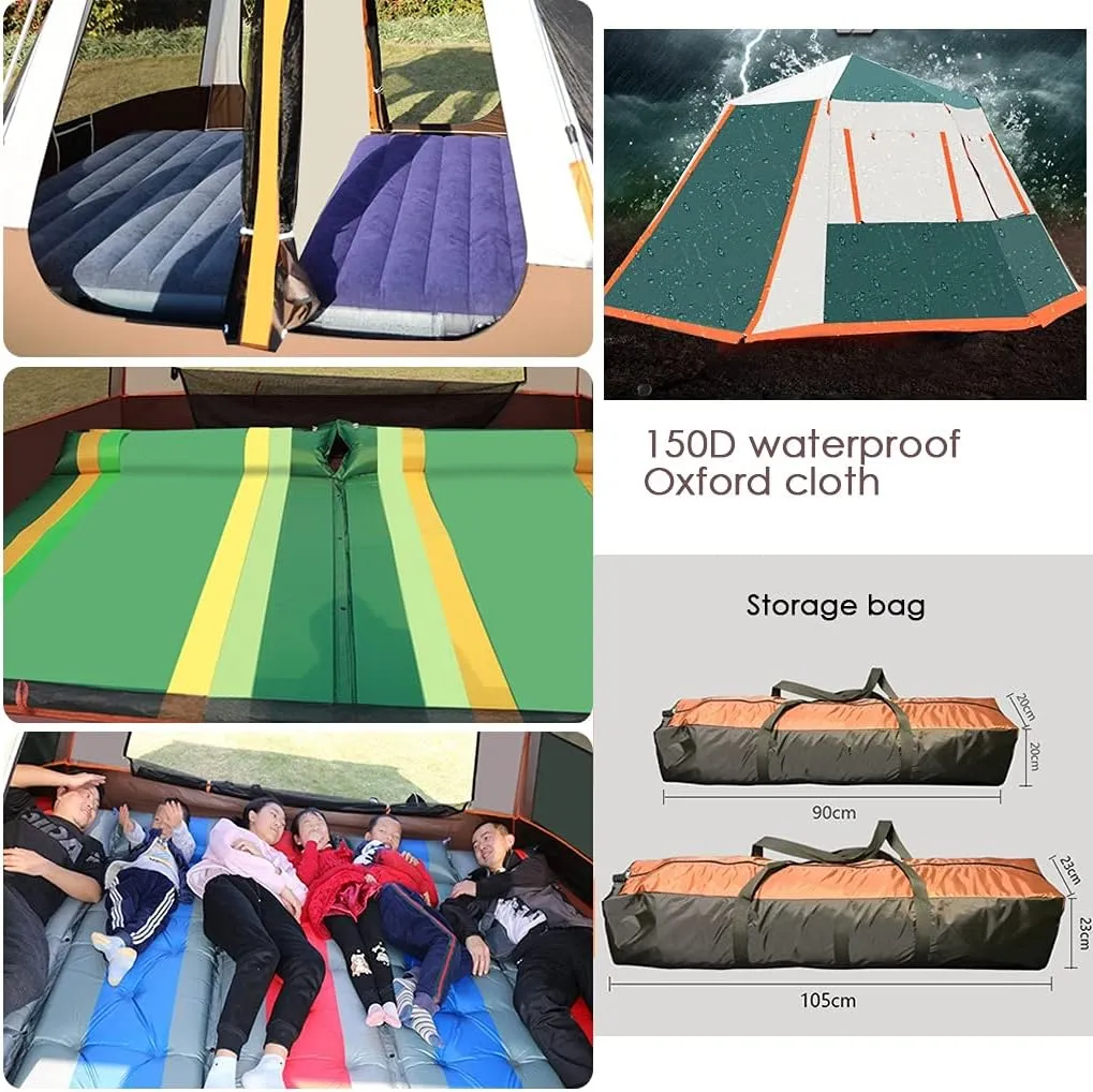 Pop Up Tent for 3 to 4 Person, Camping Outdoor Tent, Family Camping Tent with 360° Panoramic View, Ventilation, Waterproof Dome Tent for Kids, Camping, Beach, and Outdoor