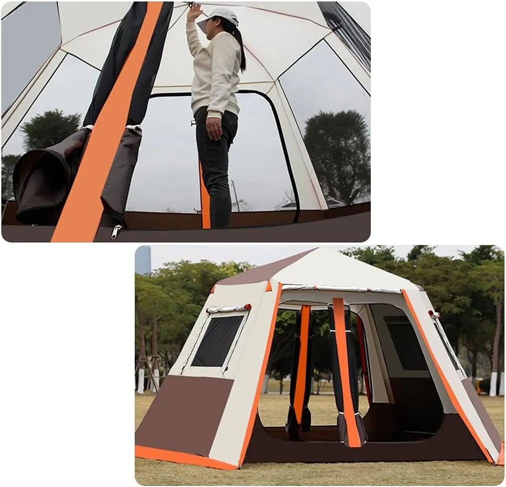 Pop Up Tent for 3 to 4 Person, Camping Outdoor Tent, Family Camping Tent with 360° Panoramic View, Ventilation, Waterproof Dome Tent for Kids, Camping, Beach, and Outdoor