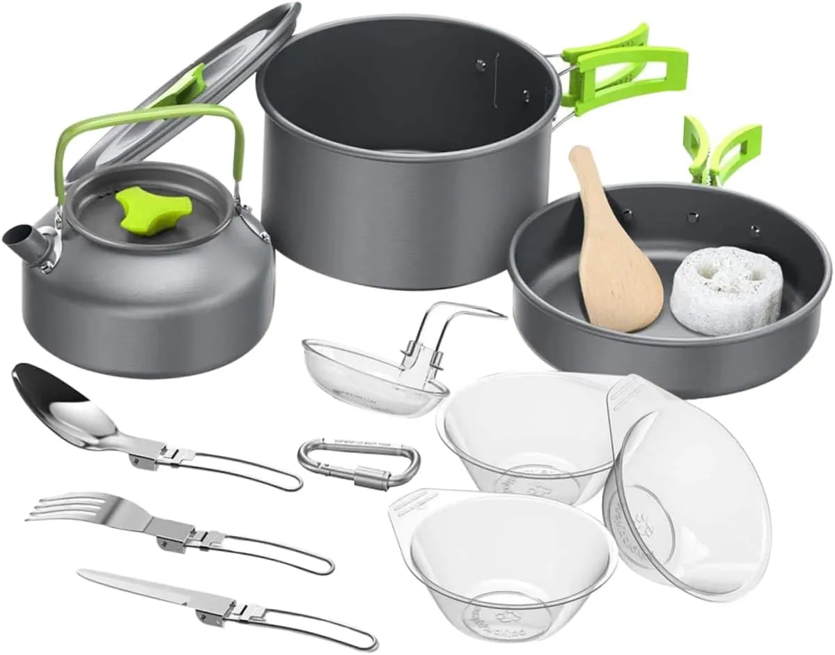 POPETPOP 1 Set Picnic Barbecue Pot Camping Cookware Set Portable Camping Cooking Utensils