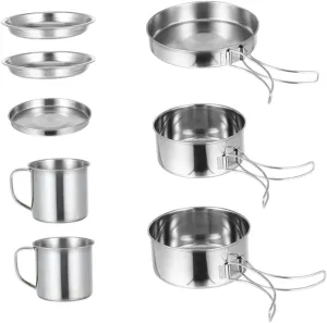 POPETPOP Camp Cooking Essentials Barbecue Cookware Kit Hiking Picnic Utensil Set Easy to Clean