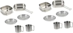 POPETPOP Outdoor Camping Tableware Camping Cooker Pots Picnic Pans Self Portable Cooking Cookware Stainless Steel
