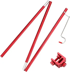 POPETPOP Portable Outdoor Table Lantern Stand Camping Light Pole Aluminum Alloy Construction Foldable Suitable for Beach Hiking